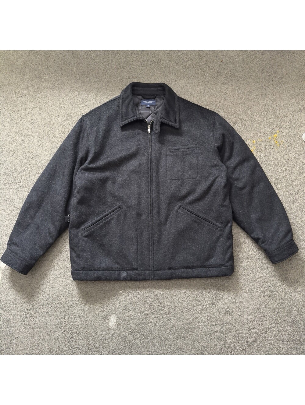 Daniel Cremieux Mens Size XL Grayish Black Wool Lined Full-Zip Heavy Winter Coat
